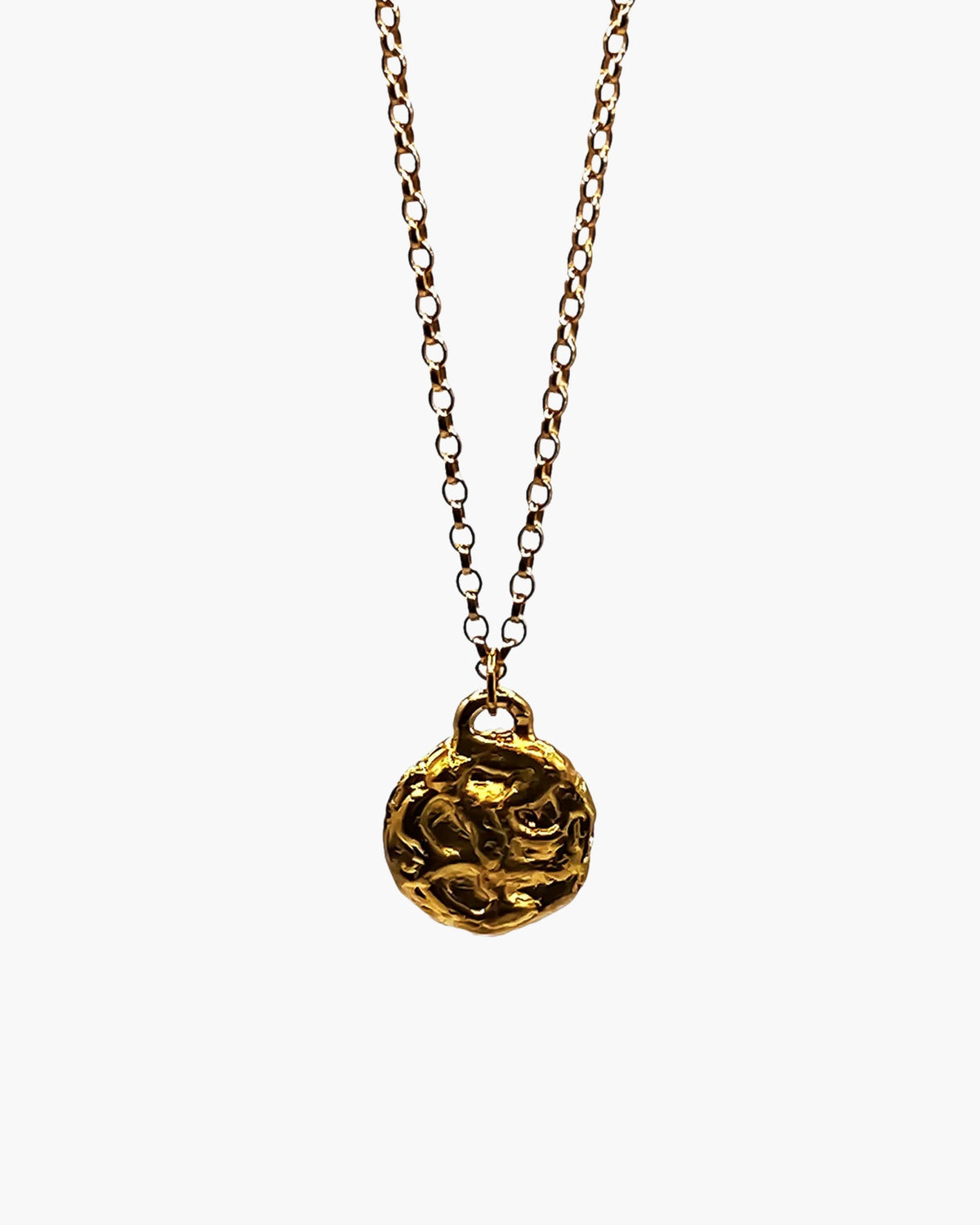 Gold vermeil Moon pendant, close-up