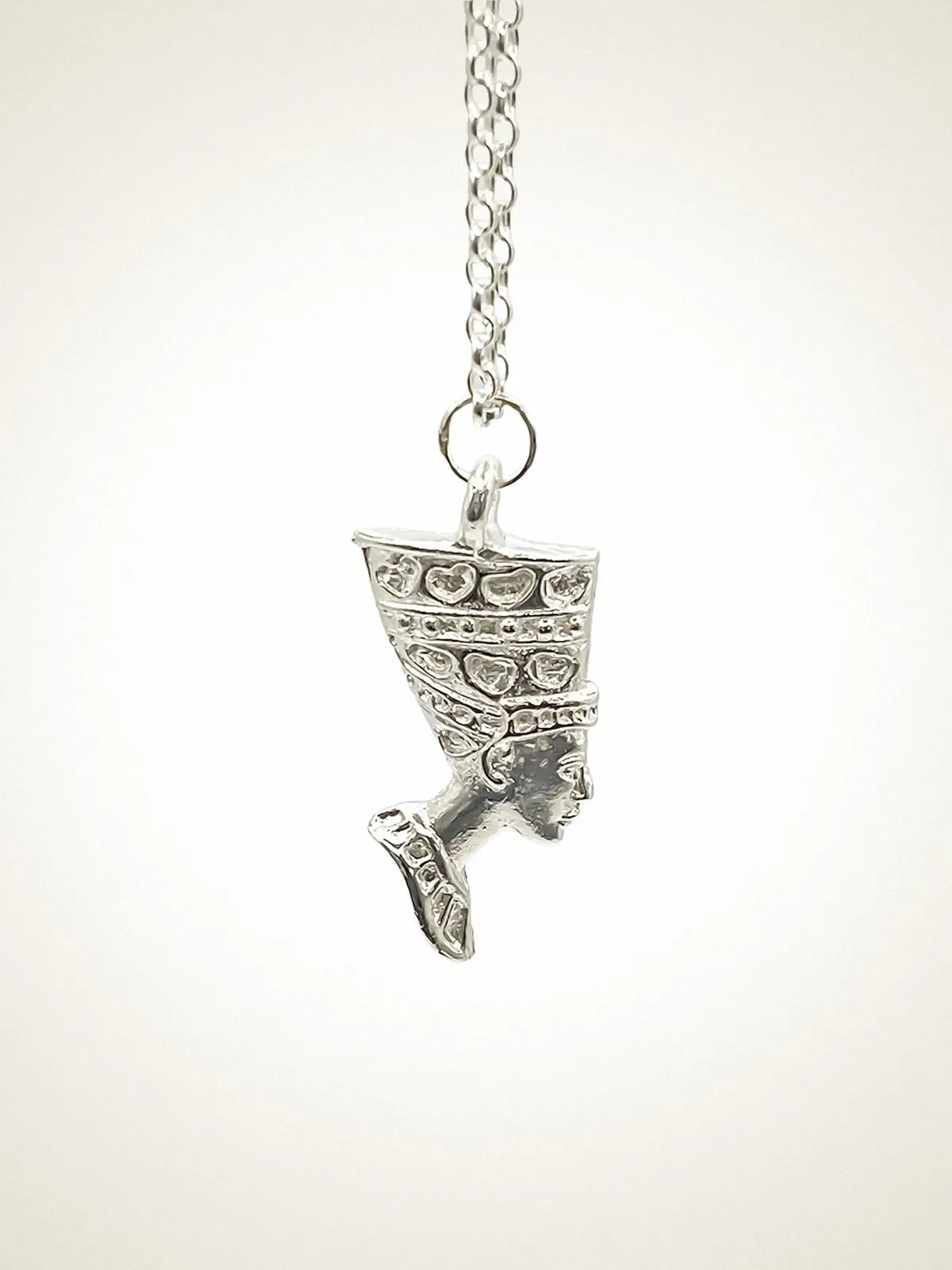 Designer Nefertiti Necklace in premium metal, handmade jewelry, exquisite detail, alternate angle