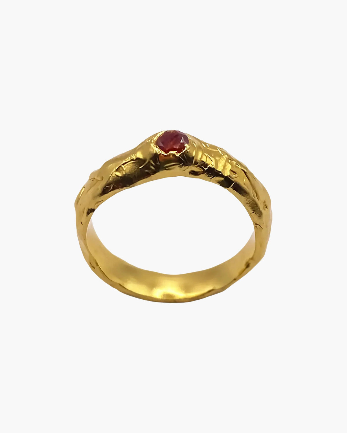 Obi Ring in 22ct gold vermeil with a single lab-grown stone