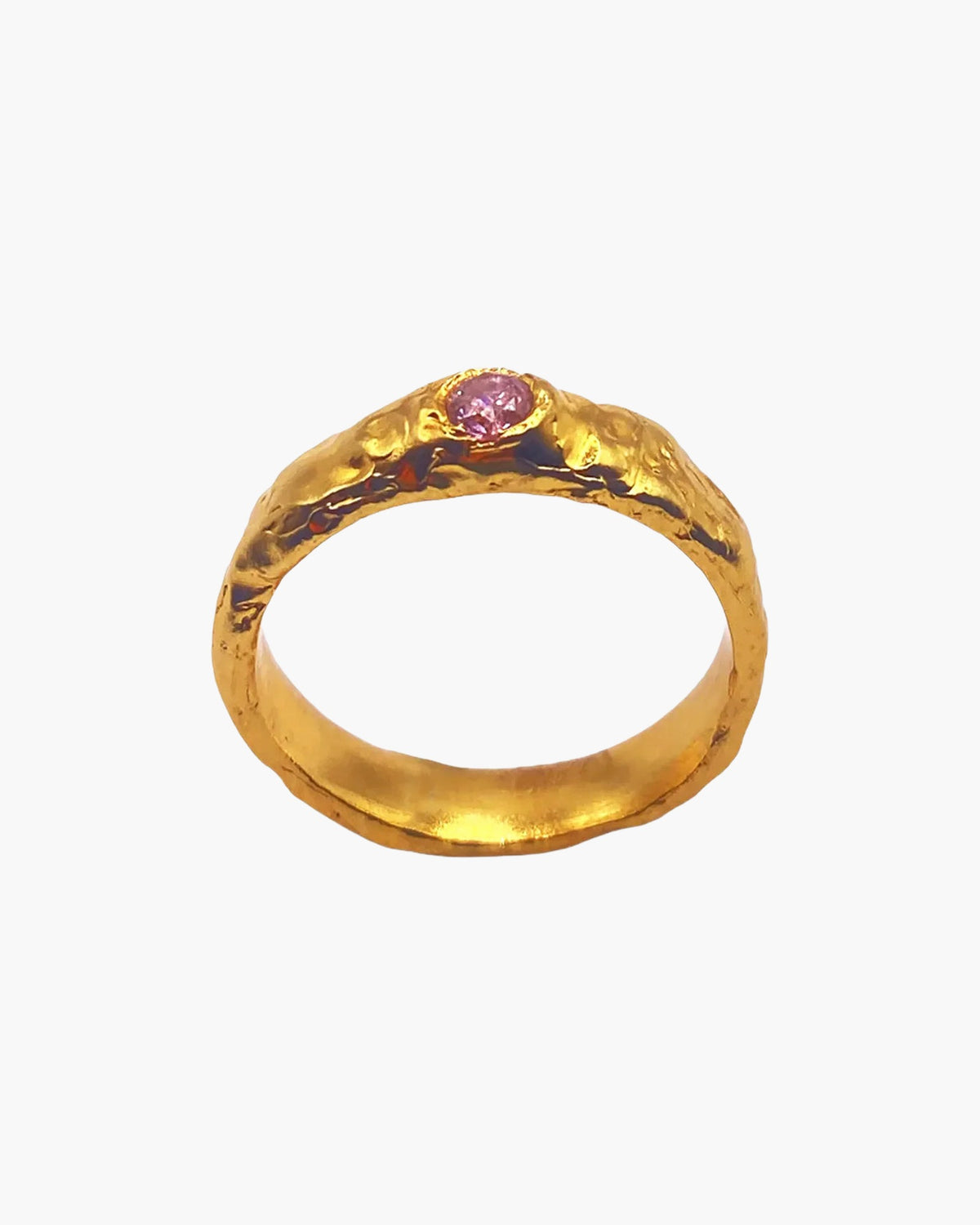 Gold vermeil Obi Ring, front view of the stone