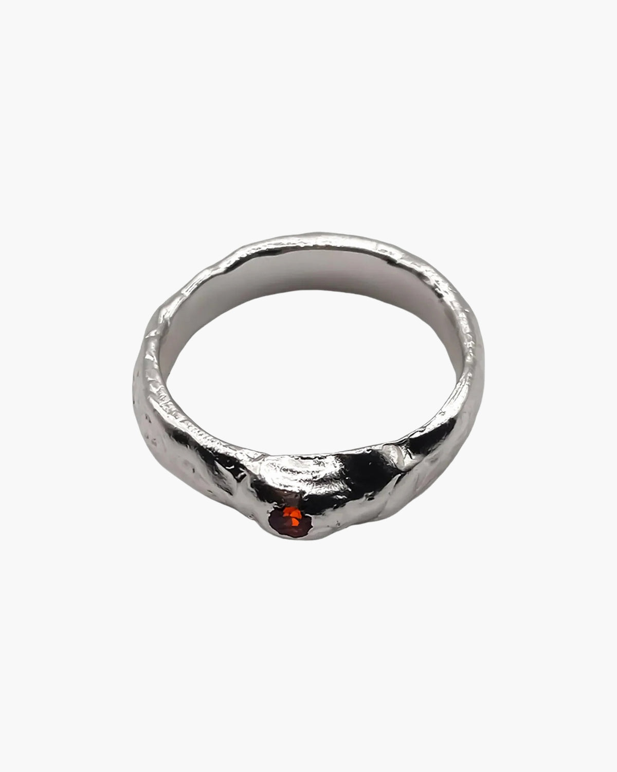 Sterling silver Obi Ring at an angle