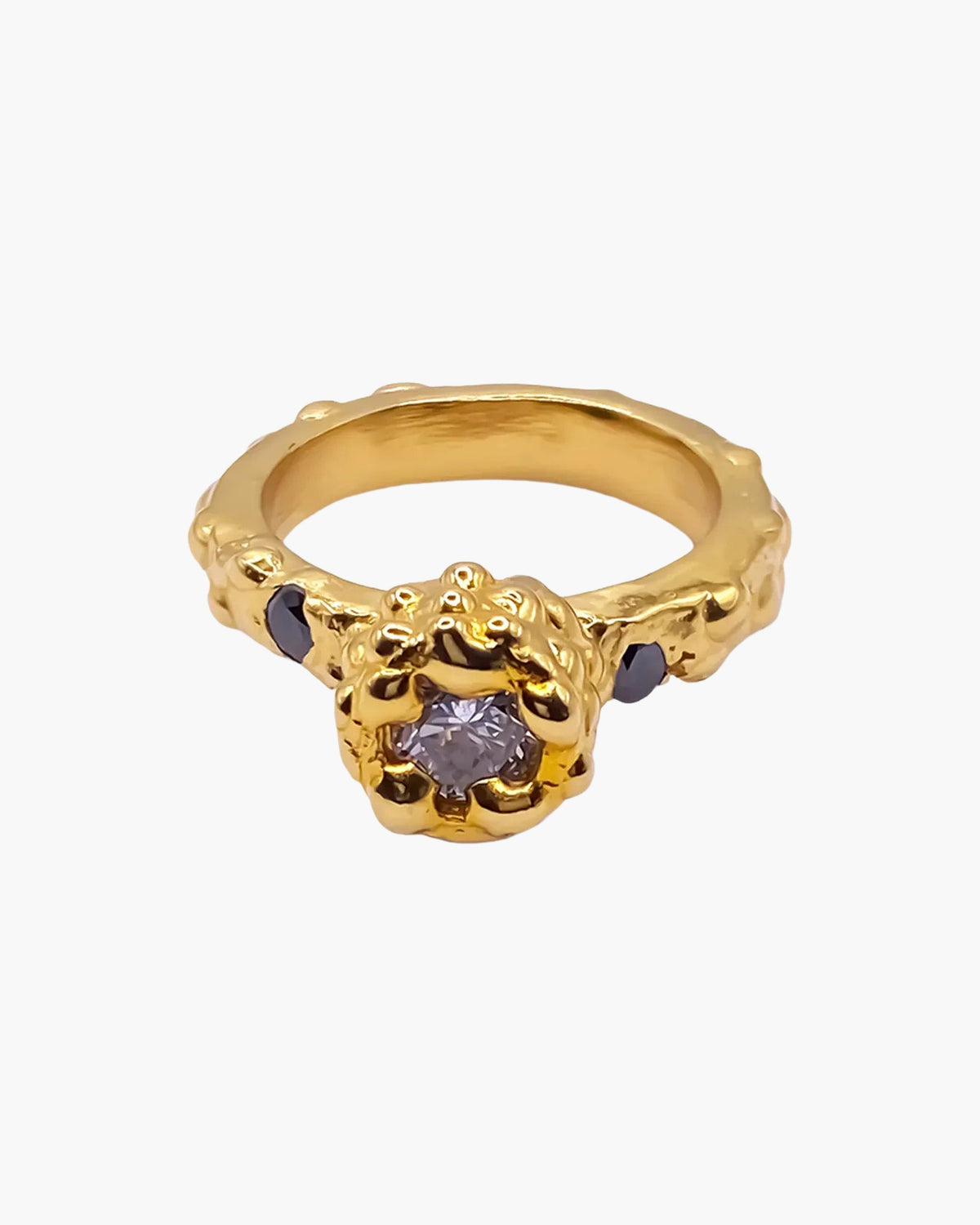 Gold vermeil Orbit Gem Ring, front view
