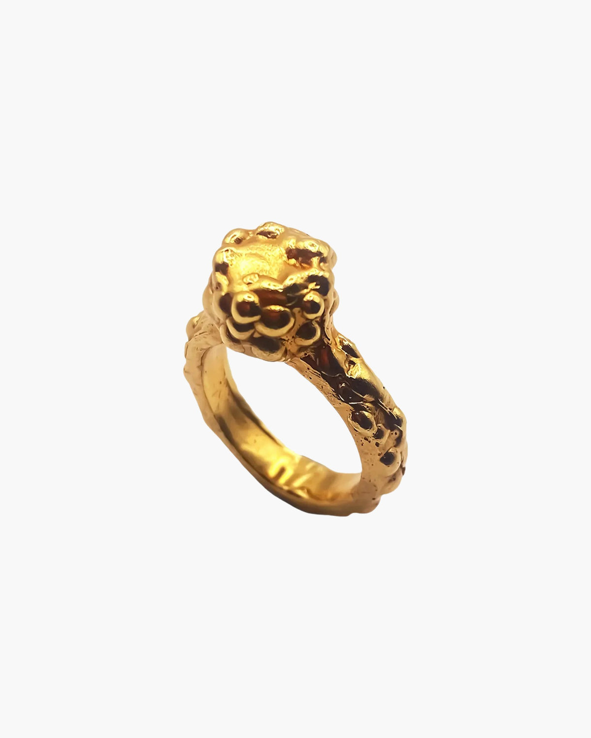 Orbit Ring luxury artisan ring in 18ct Gold Vermeil, stunning finish, styled view