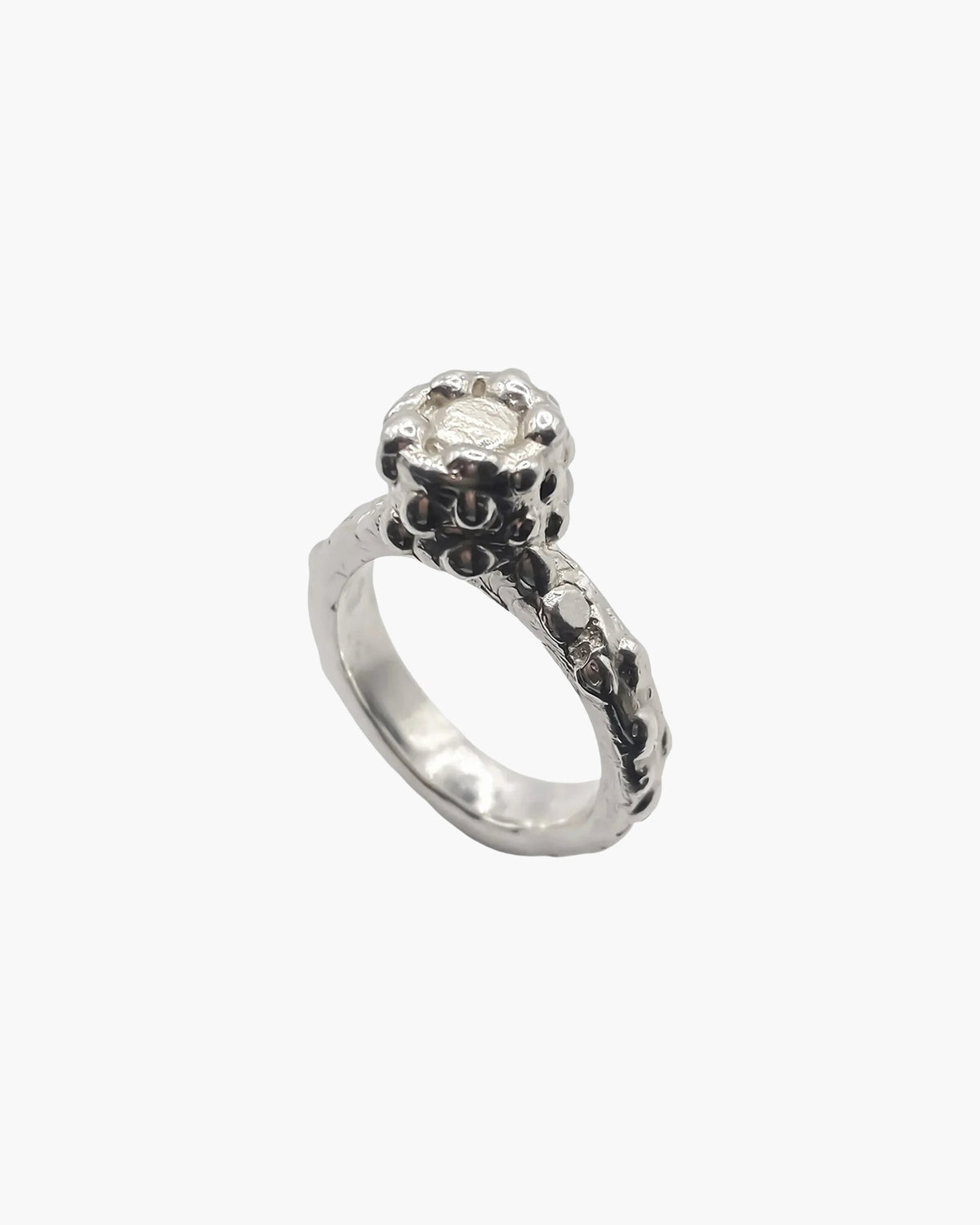 Handcrafted Orbit Ring premium Sterling silver jewelry, graceful design, product shot
