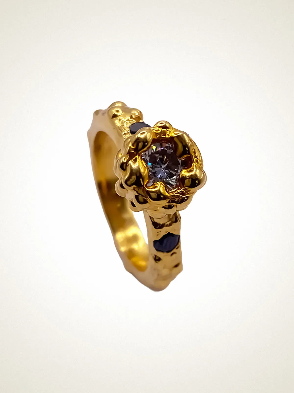 Orbit Gem Ring unique handcrafted ring, 18ct Gold Vermeil, beautiful craftsmanship, product detail
