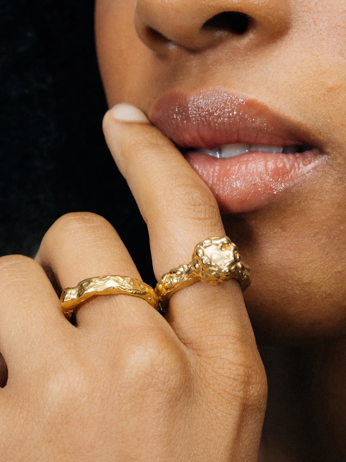 Orbit Ring designer ring in premium metal, premium quality, side view