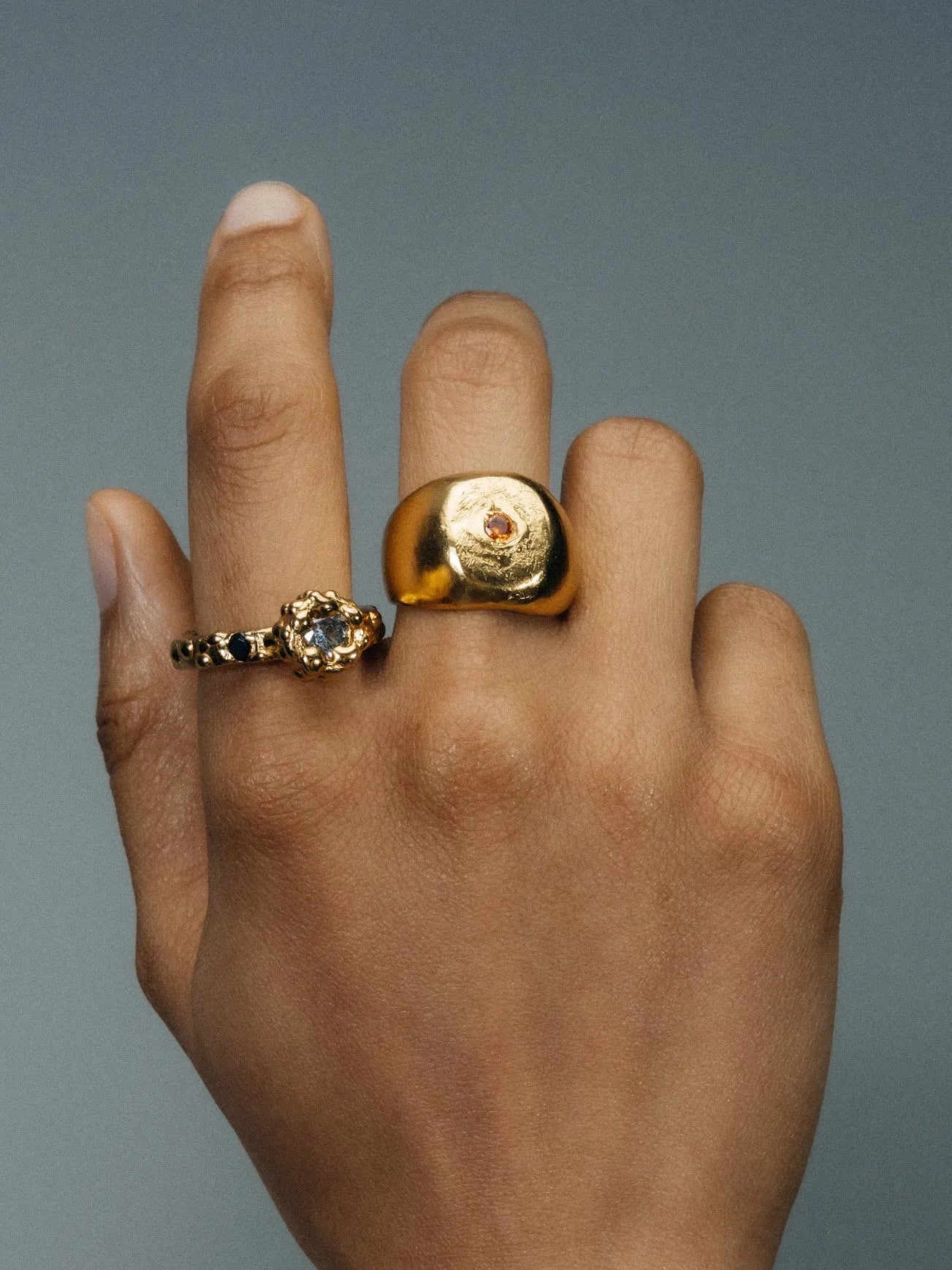 Premium Orbit Ring handmade in premium metal, classic design, worn view