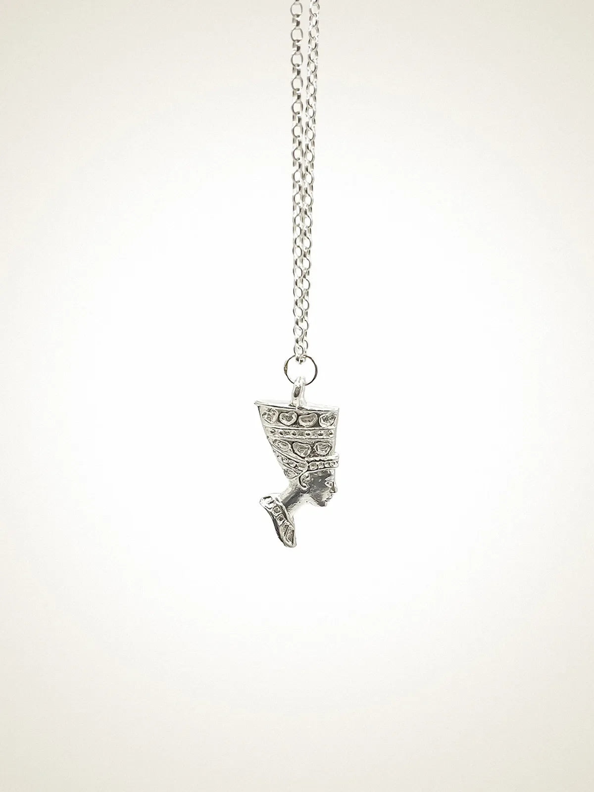 Nefertiti Necklace luxury artisan necklace in Sterling silver, stunning finish, styled view