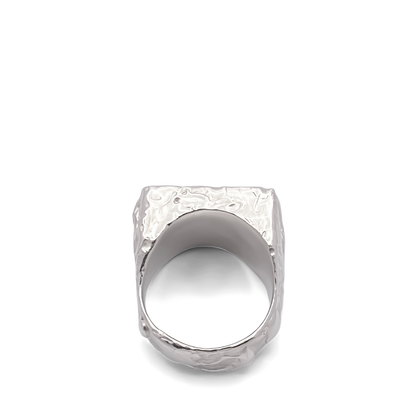 Rosa Signet Ring bubble texture playful gold or silver free shipping featuring a unique textured design