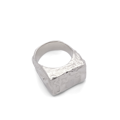 Rosa Signet Ring bubble texture playful gold or silver free shipping by Moca Jewellery