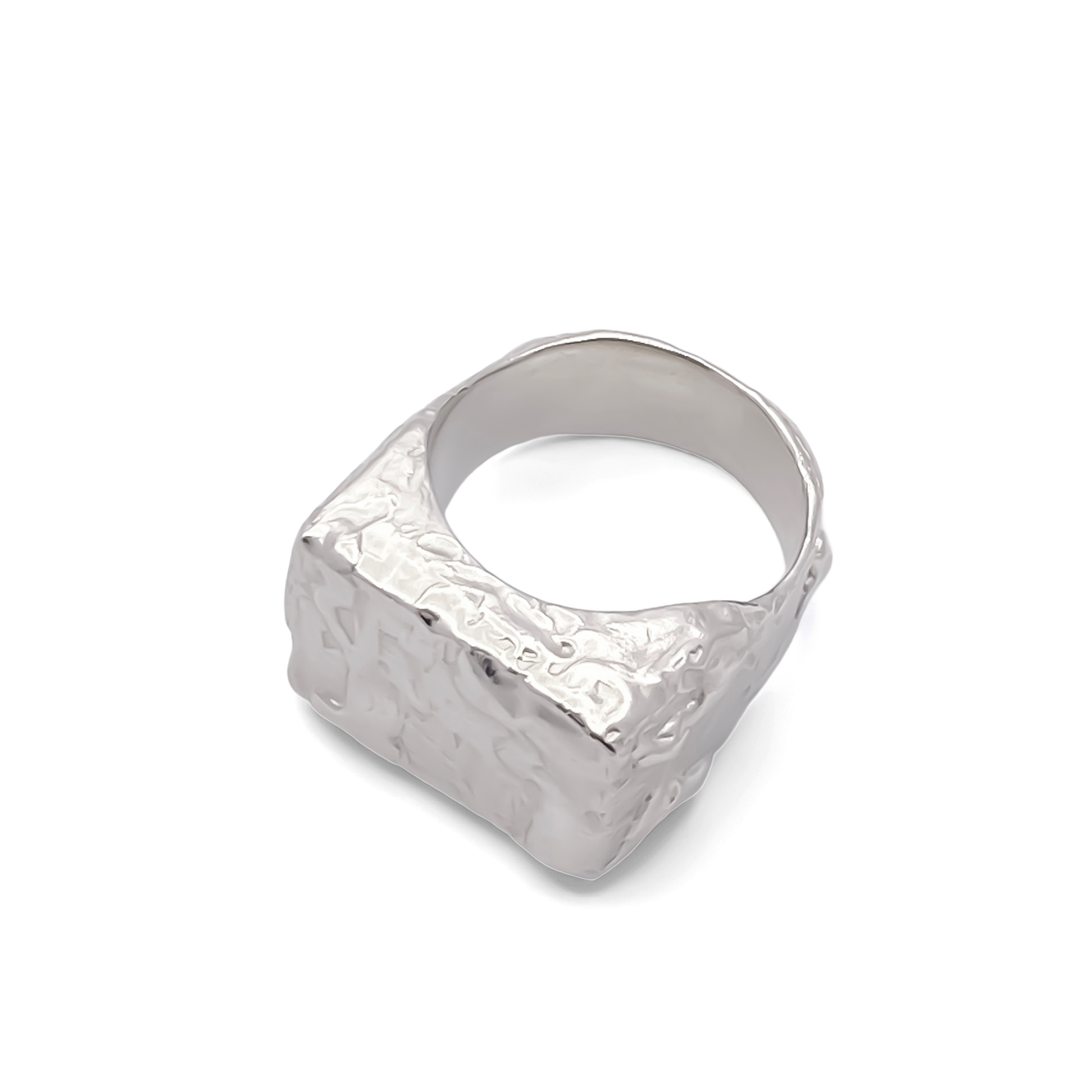 Rosa Signet Ring bubble texture playful gold or silver free shipping from Moca Jewellery