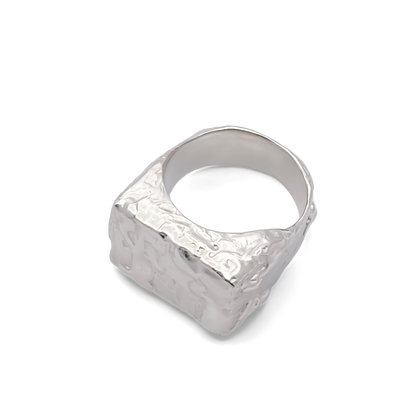 Rosa Signet Ring bubble texture playful gold or silver free shipping from Moca Jewellery