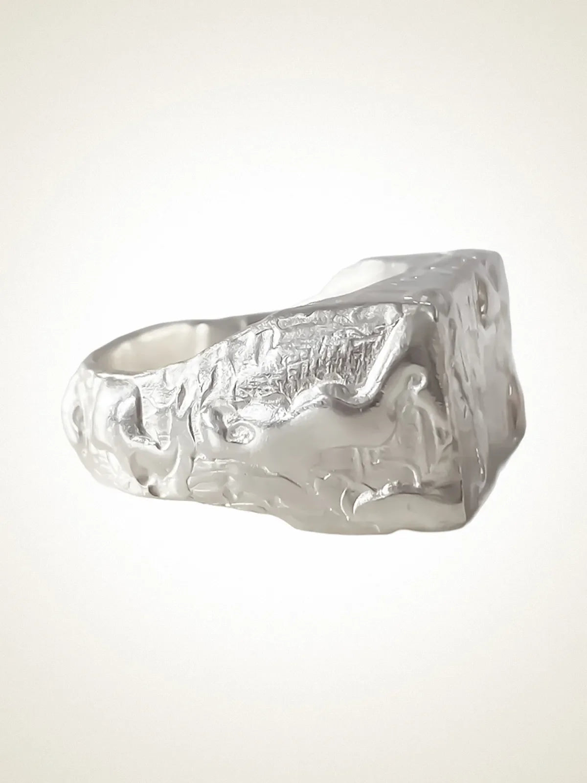 Designer Rosa Signet Ring in 18ct Gold Vermeil, handmade jewelry, timeless design, alternate angle