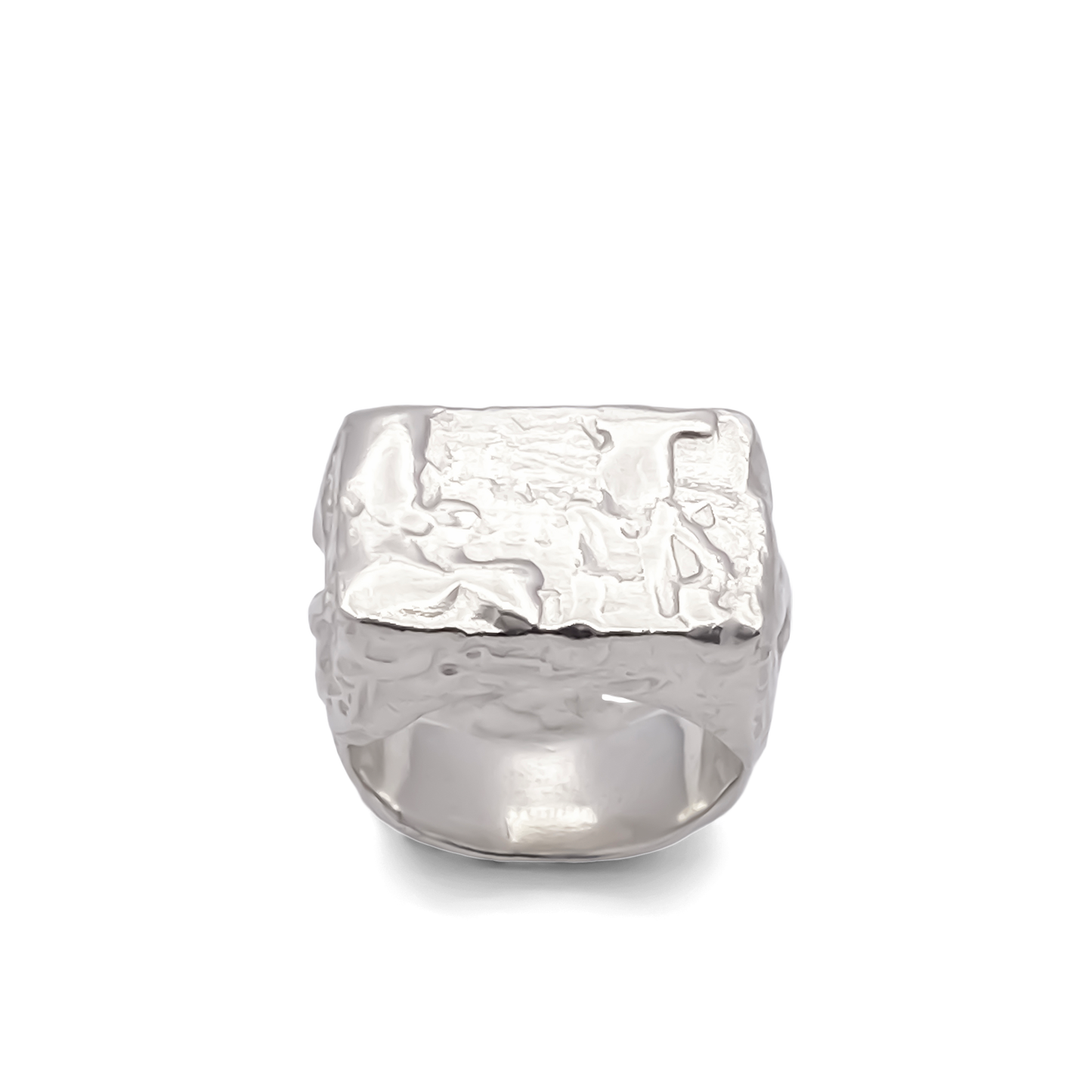 Rosa Signet Ring with bubble texture in playful gold or silver featuring free shipping option