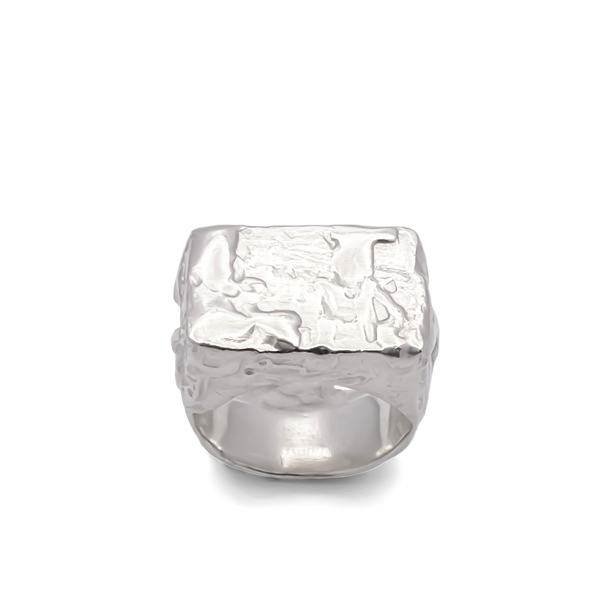 Rosa Signet Ring with bubble texture in playful gold or silver featuring free shipping option