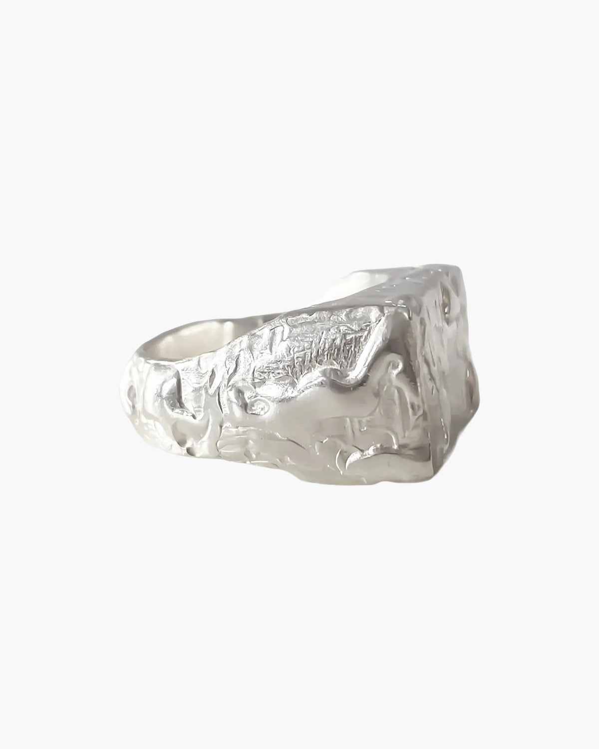 Designer Rosa Signet Ring in 18ct Gold Vermeil, handmade jewelry, timeless design, alternate angle