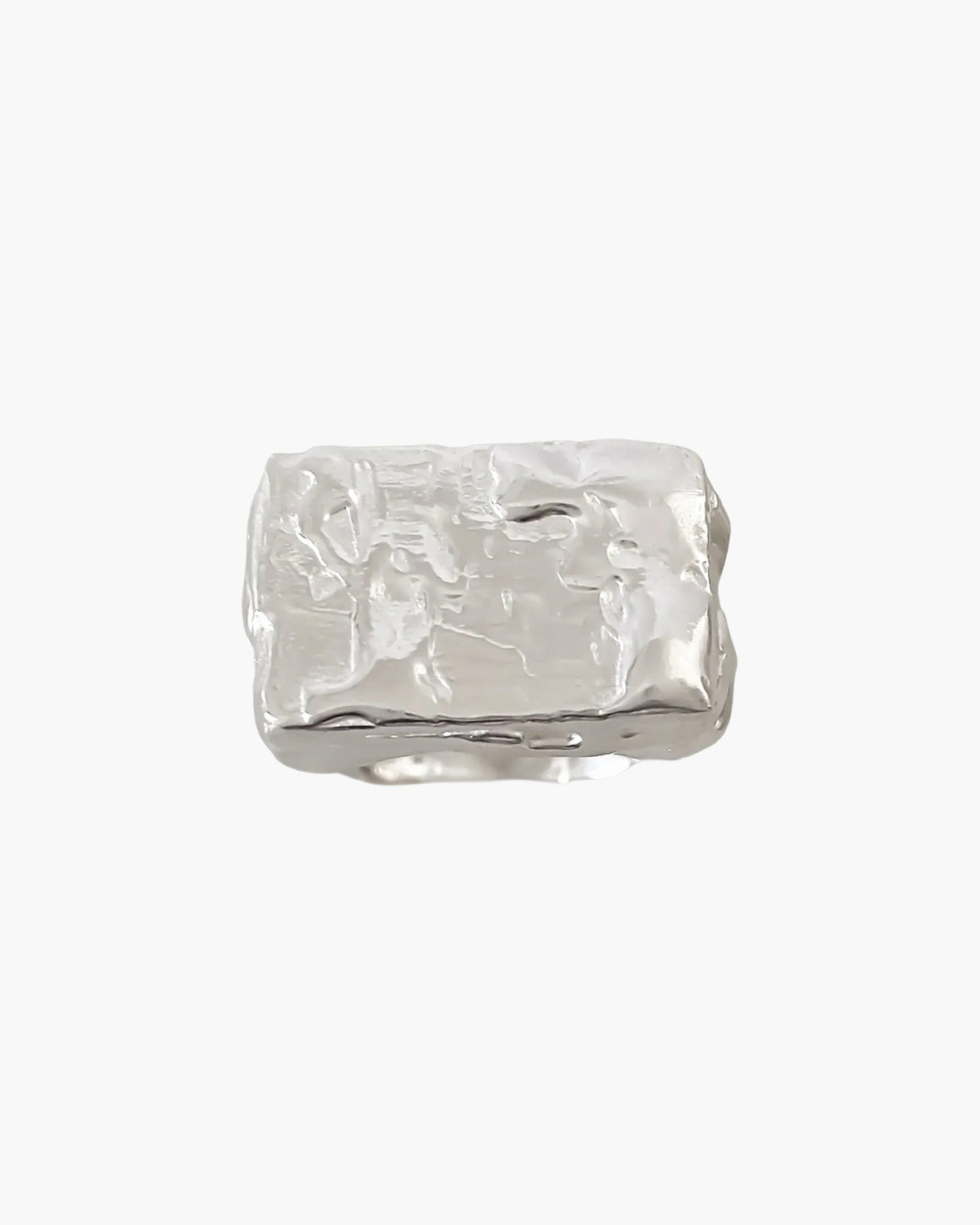 Handcrafted Rosa Signet Ring premium Patina jewelry, polished face, product shot