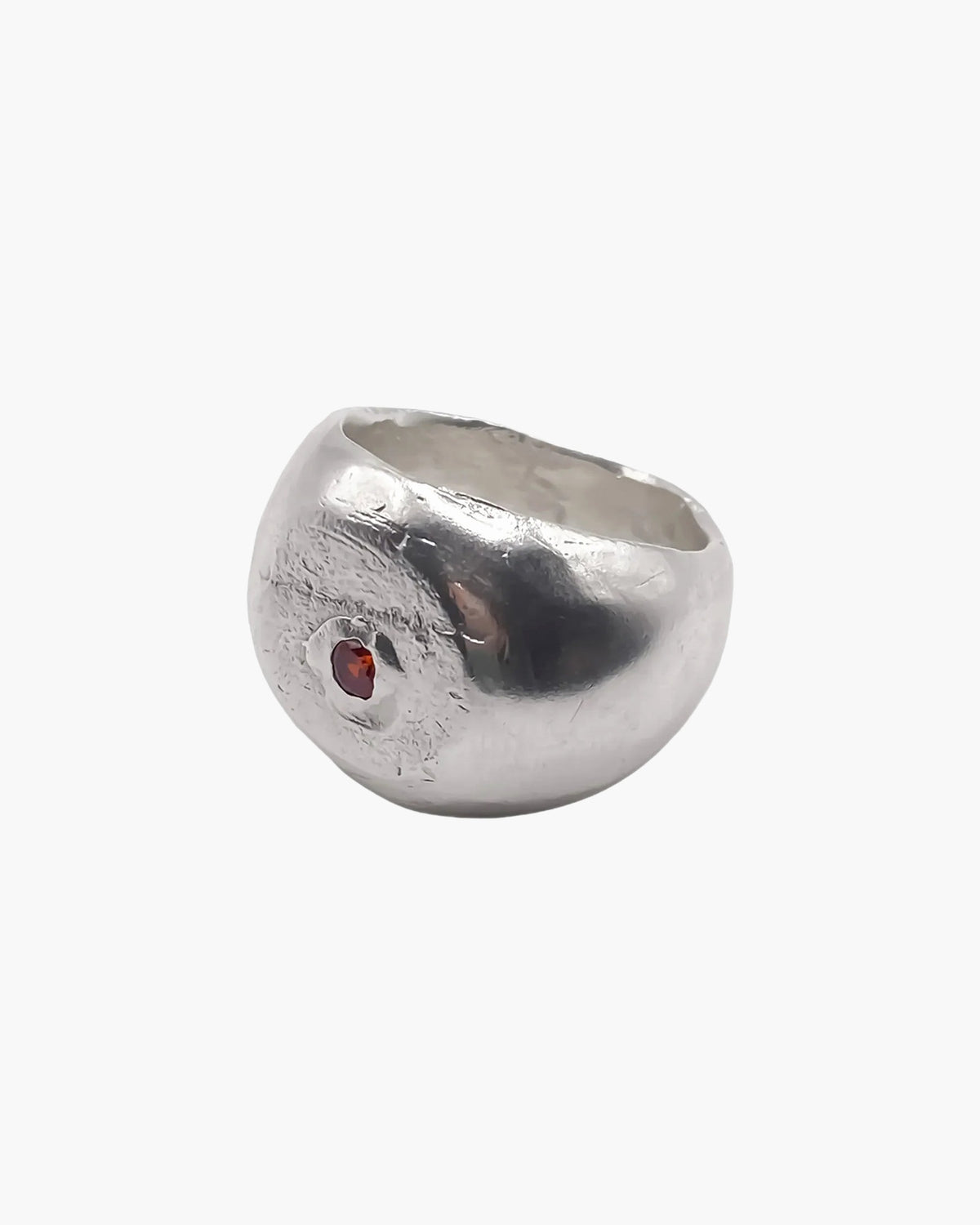 Handmade Round Signet Gem Ring luxury 18ct Gold Vermeil finish, refined style, full view