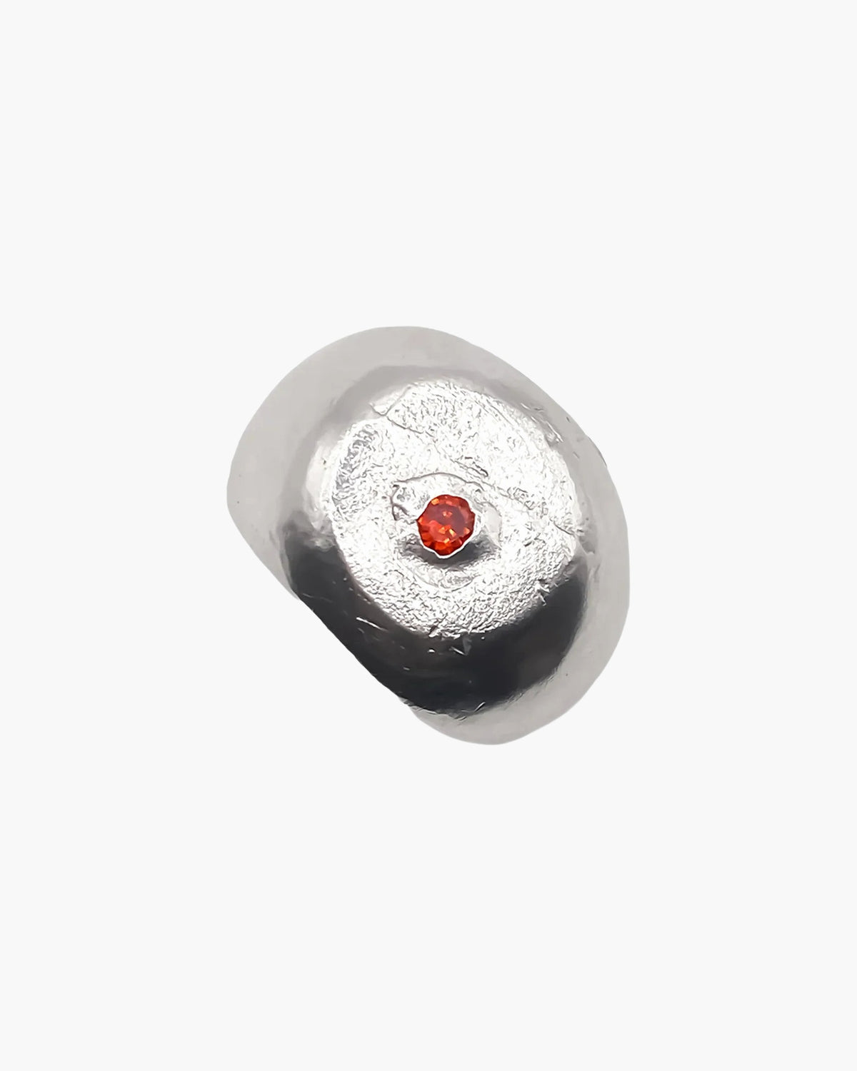 Round Signet Gem Ring handmade luxury ring, 18ct Gold Vermeil finish, smooth polished surface, close-up