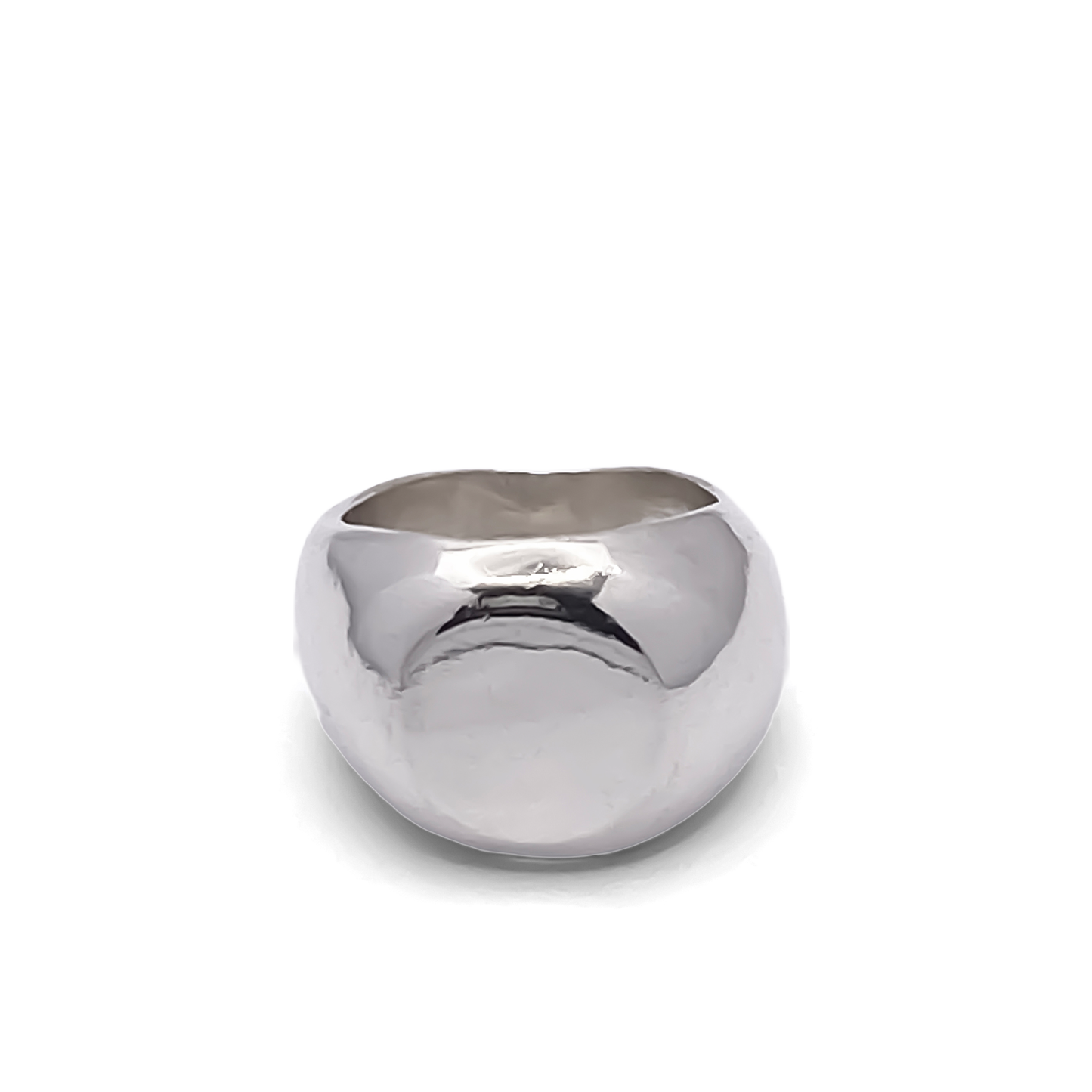 Round Signet Ring gold or silver free shipping sleek classic with a smooth, polished surface