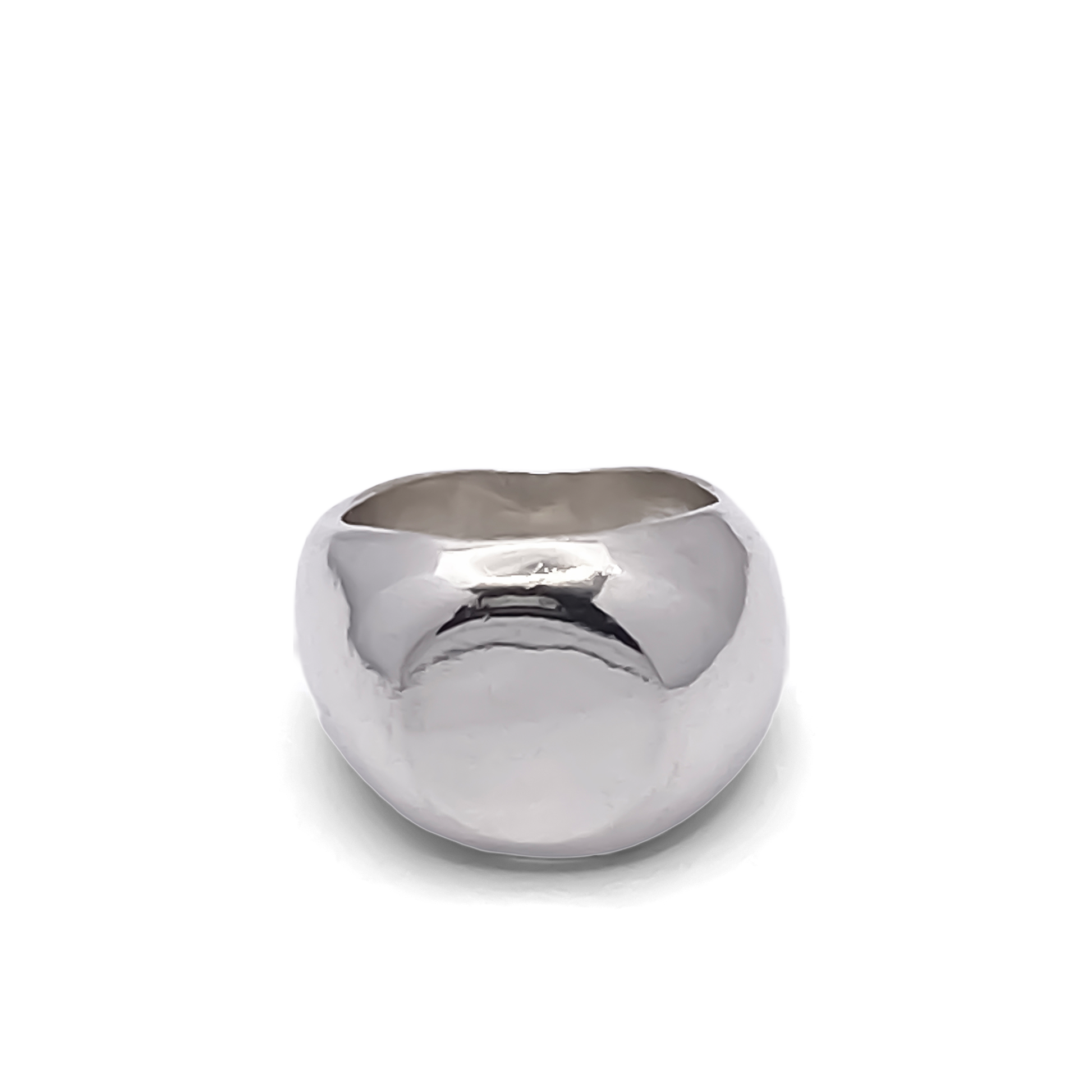 Round Signet Ring gold or silver free shipping sleek classic with a smooth, polished surface