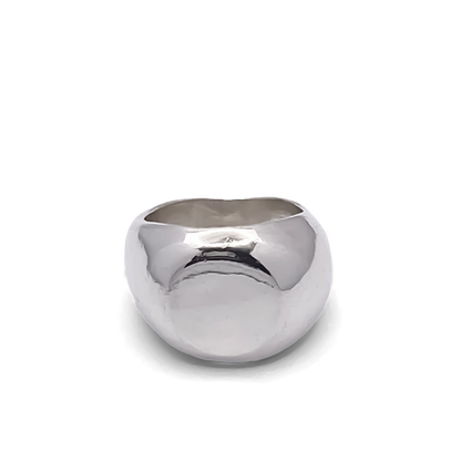 Round Signet Ring gold or silver free shipping sleek classic with a smooth, polished surface
