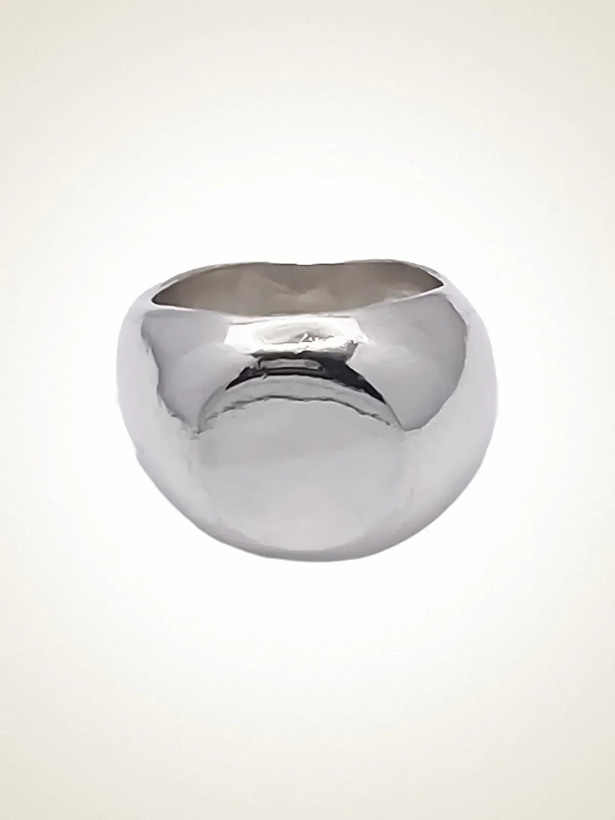 Round Signet Ring luxury artisan ring in premium metal, elegant finish, styled view