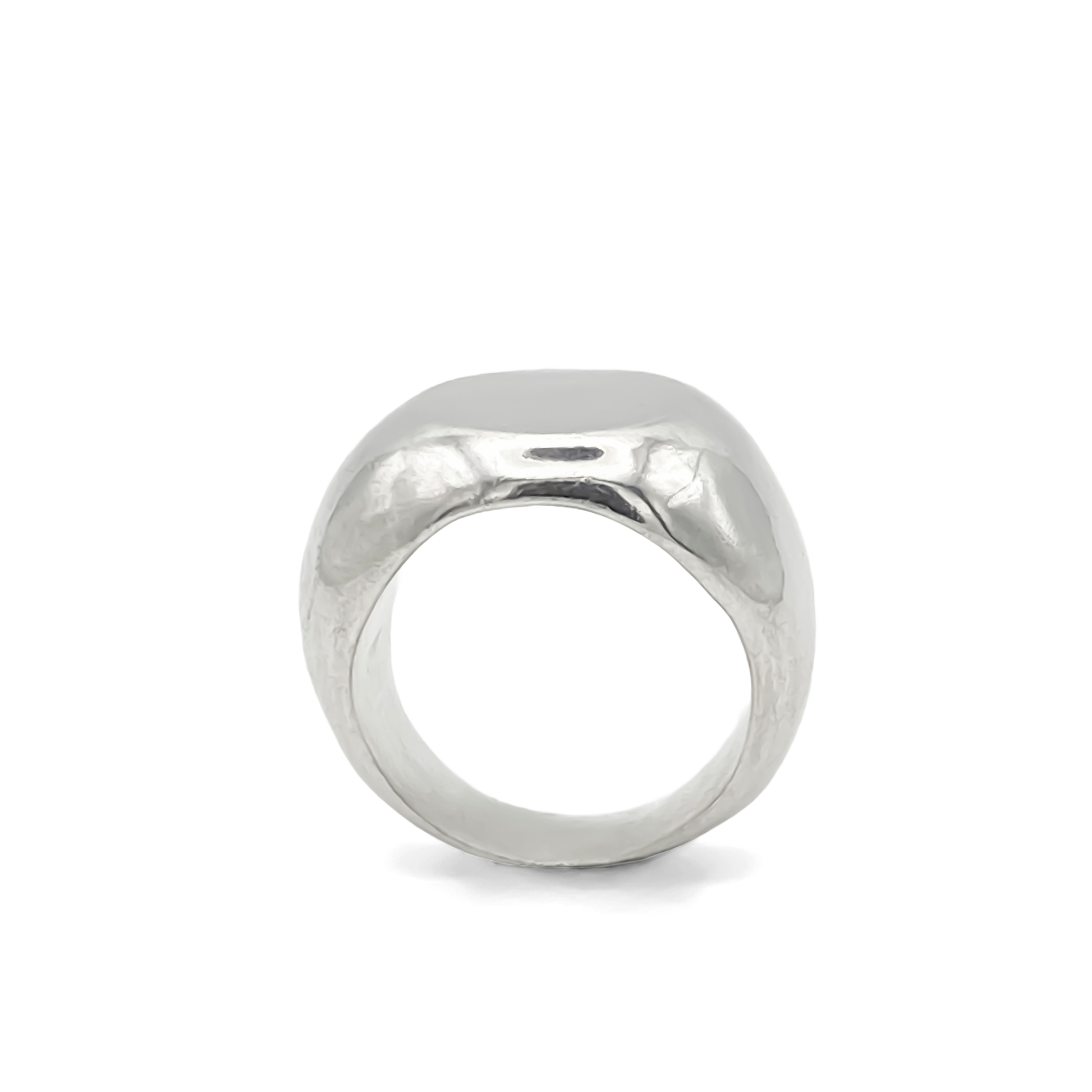 Moca Jewellery Round Signet Ring in silver or gold with sleek classic design and free shipping