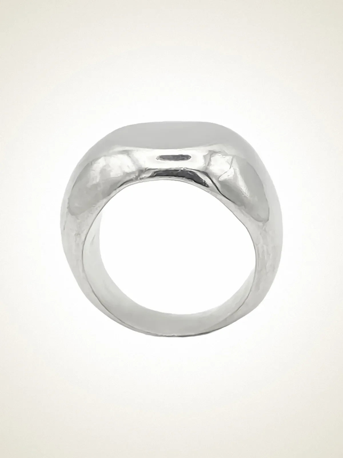 Round Signet Ring unique handcrafted ring, 18ct Gold Vermeil, statement piece, product detail