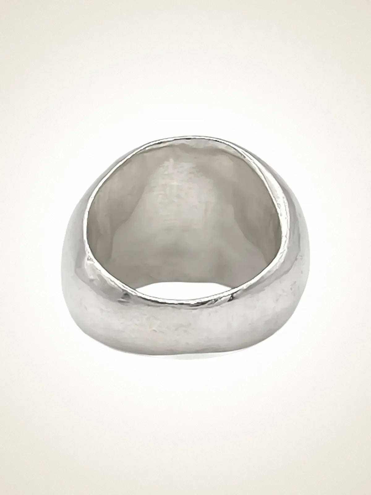 Round Signet Ring artisan designer ring in premium metal, bold design, different perspective