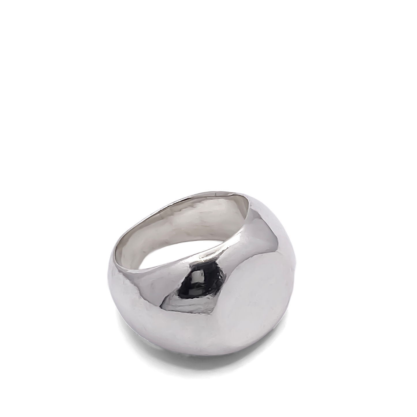 Round Signet Ring gold or silver free shipping sleek classic design with a polished finish