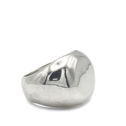 Moca Jewellery Round Signet Ring gold or silver free shipping sleek classic design with a polished finish