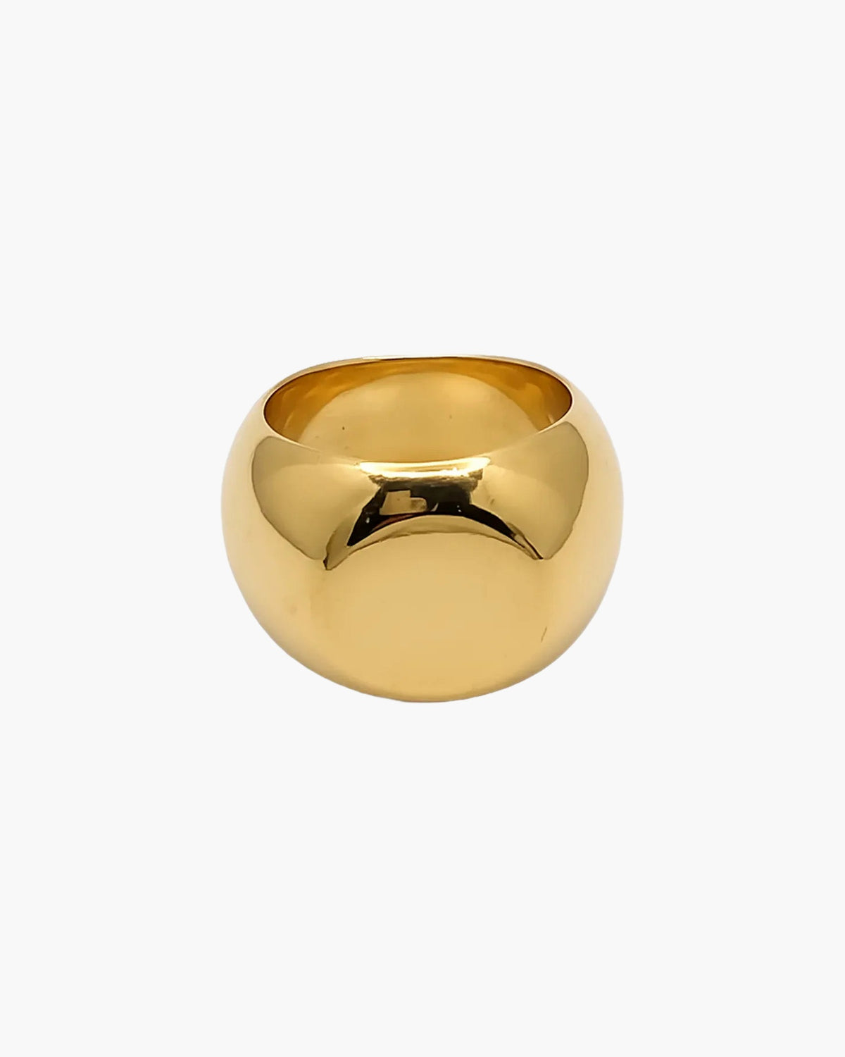 Designer Round Signet Ring in Sterling silver, handmade jewelry, timeless design, alternate angle