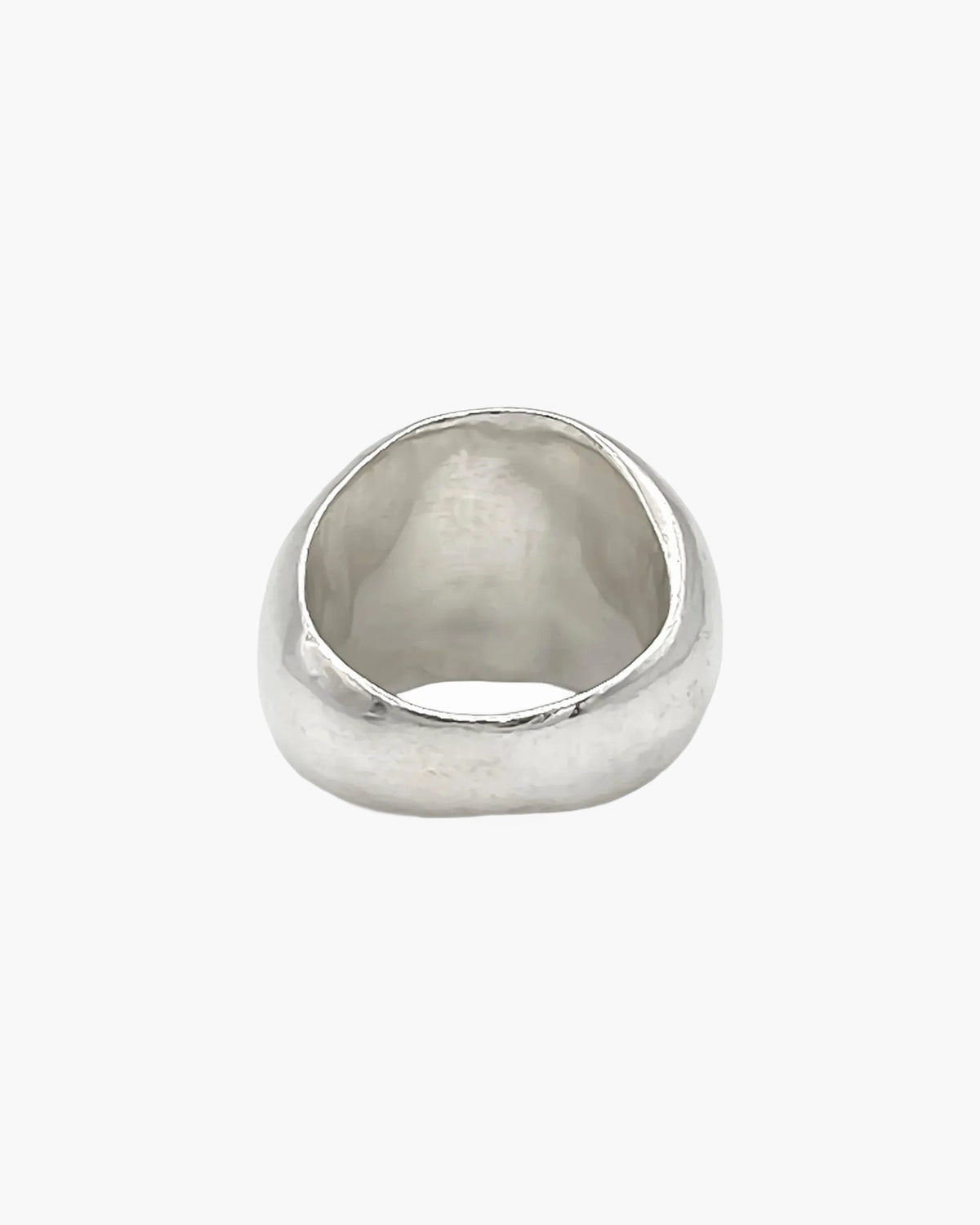 Round Signet Ring artisan designer ring in 18ct Gold Vermeil, bold design, different perspective
