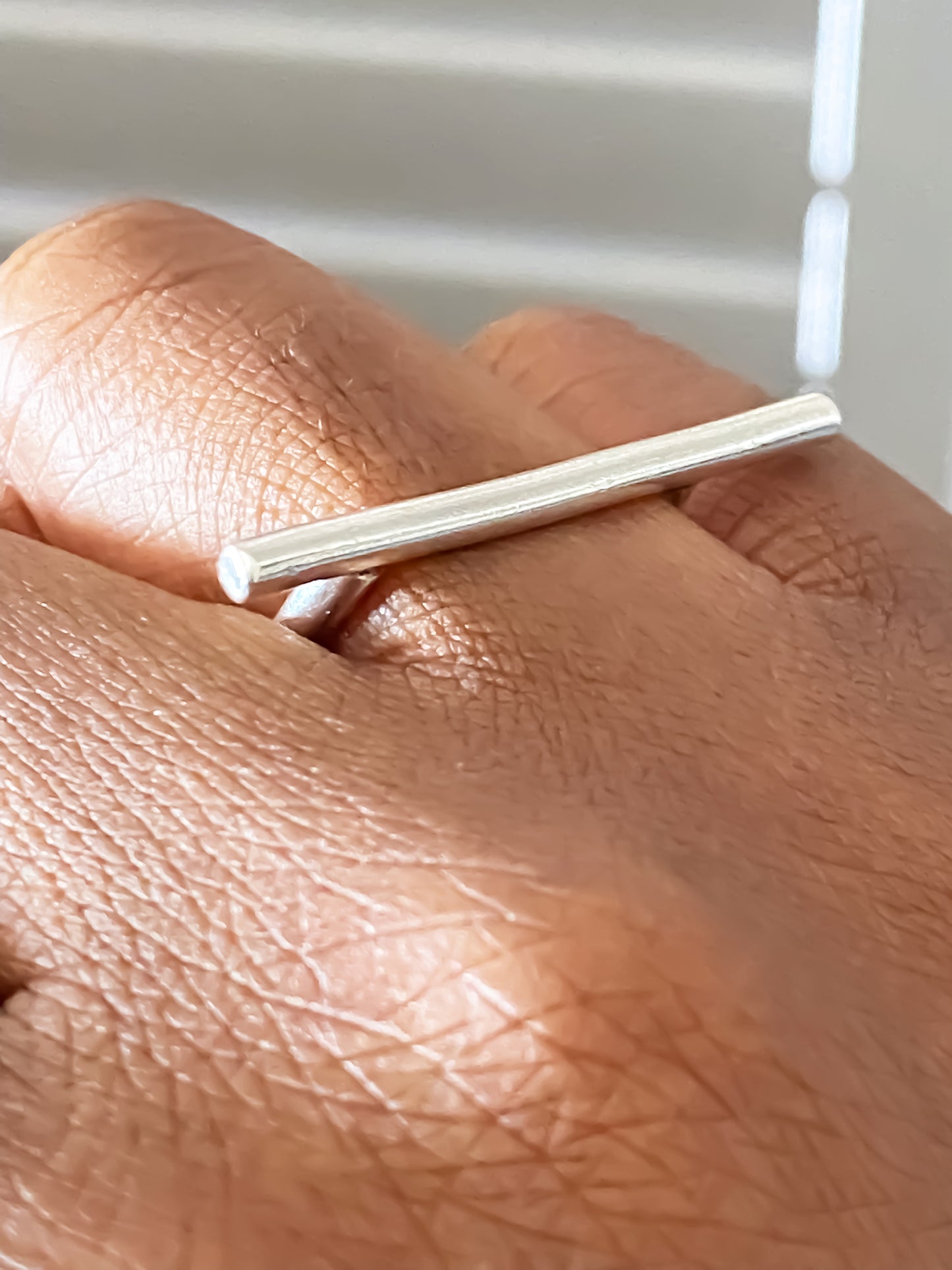 Stylish Moca Jewellery silver bar ring featuring a sleek design with free shipping, gold silver