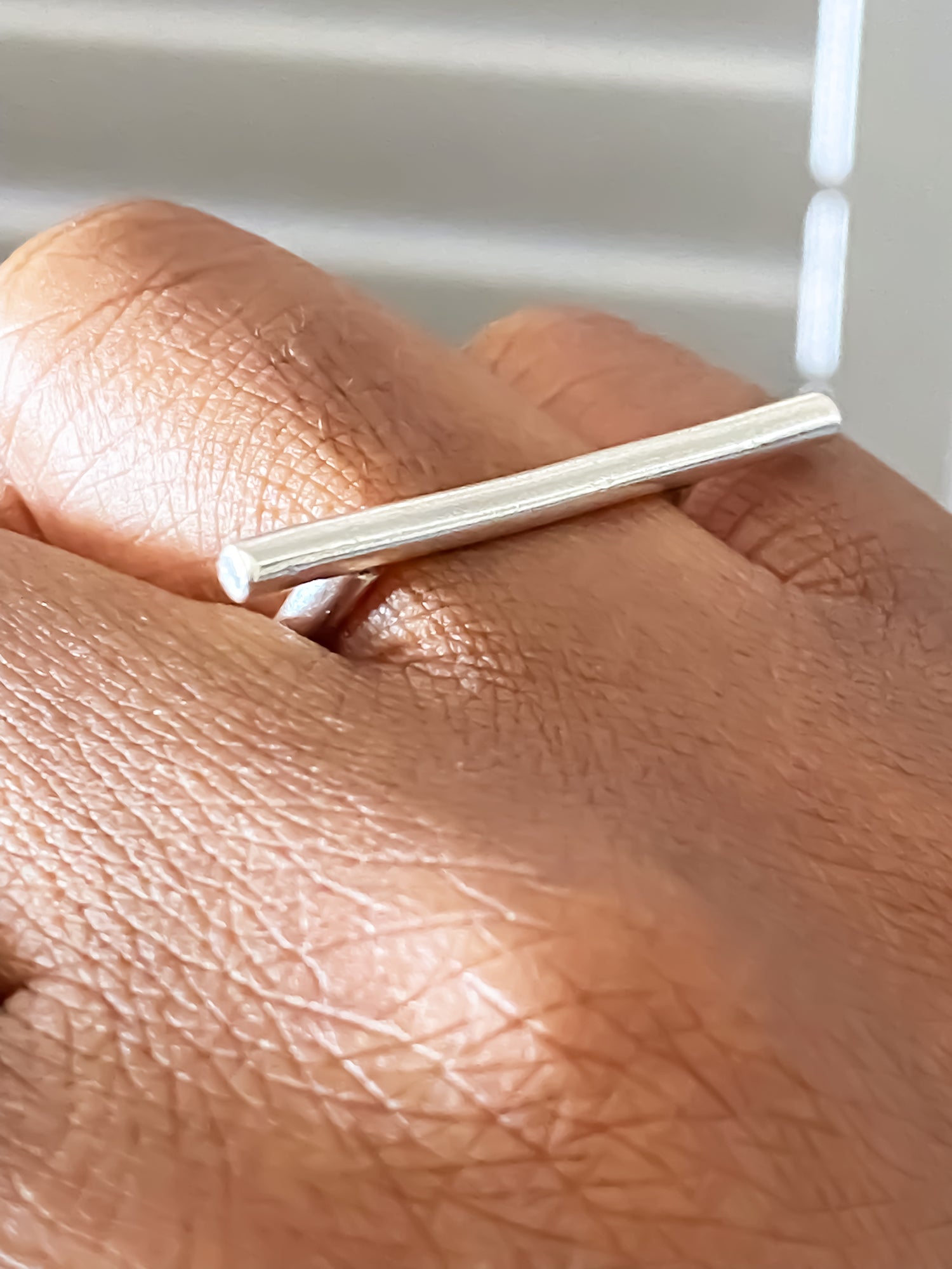 Stylish Moca Jewellery silver bar ring featuring a sleek design with free shipping, gold silver