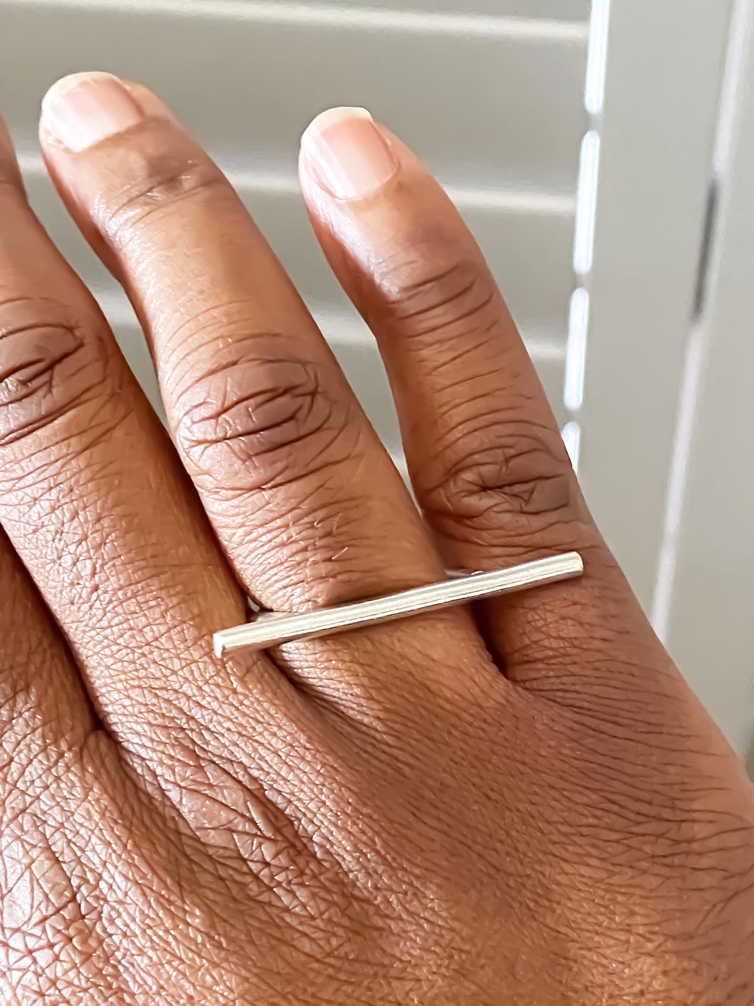 Silver bar ring free shipping included, Moca Jewellery available in gold silver style.