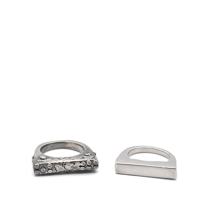 Slender unique Textured Ring oxidised gold or silver free shipping featuring modern design and intricate detailing