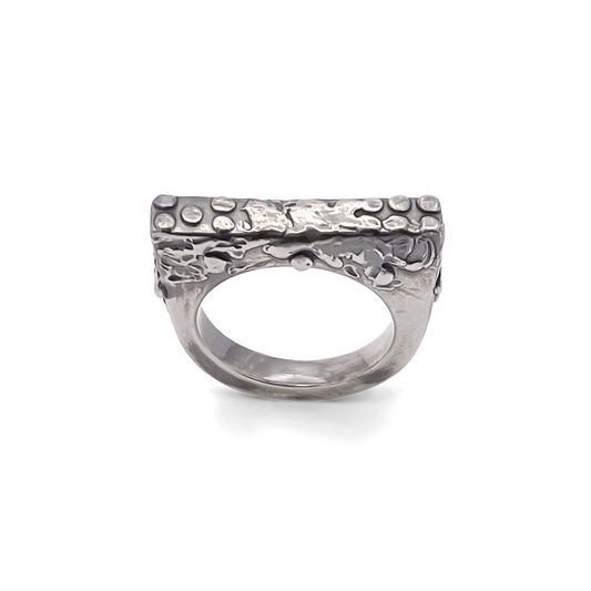Slender unique Textured Ring oxidised gold or silver free shipping showcasing modern design and craftsmanship