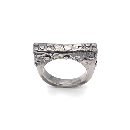 Slender unique Textured Ring oxidised gold or silver free shipping showcasing modern design and craftsmanship