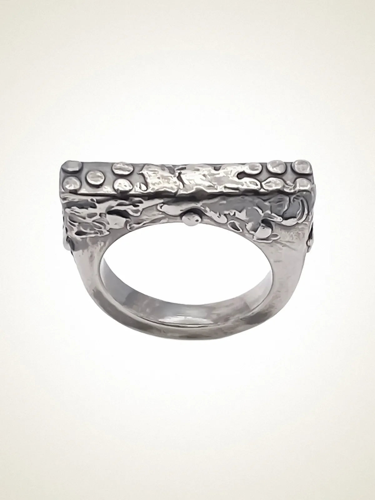 Slender Textured Ring designer ring in 18ct Gold Vermeil, premium quality, side view