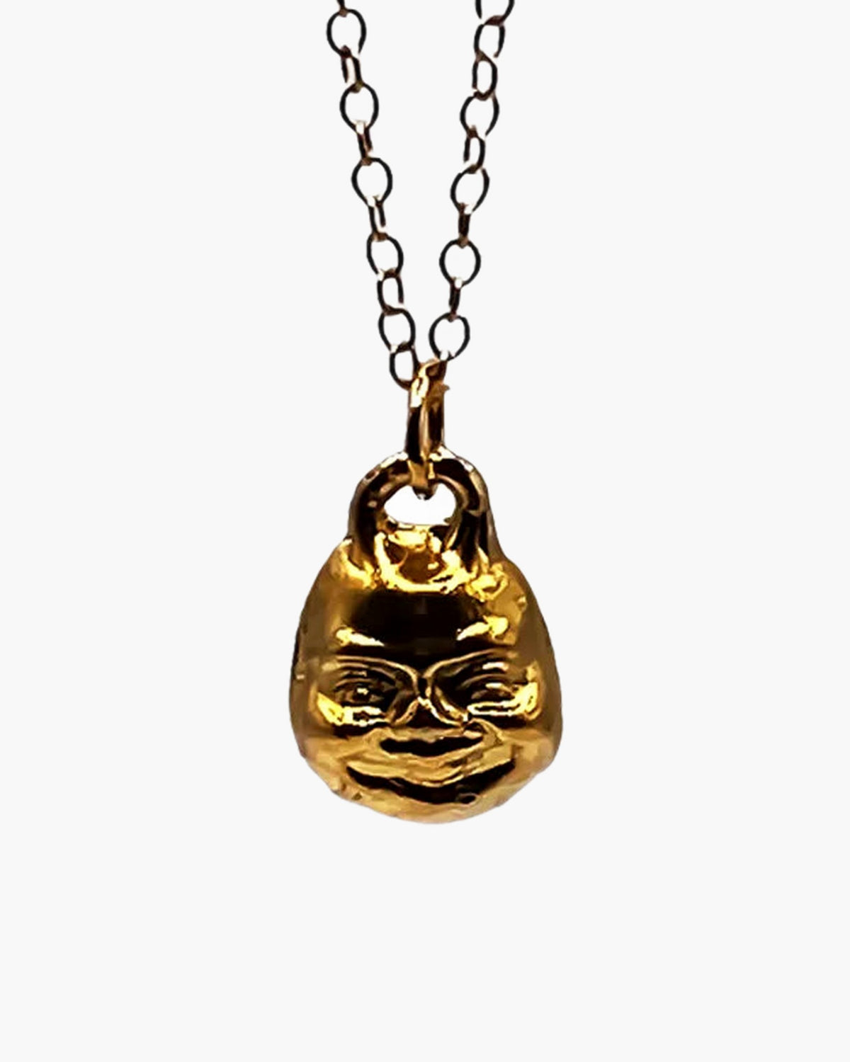 Handcrafted Small Buddha Face Necklace in Sterling silver, artisan jewelry, spiritual pendant