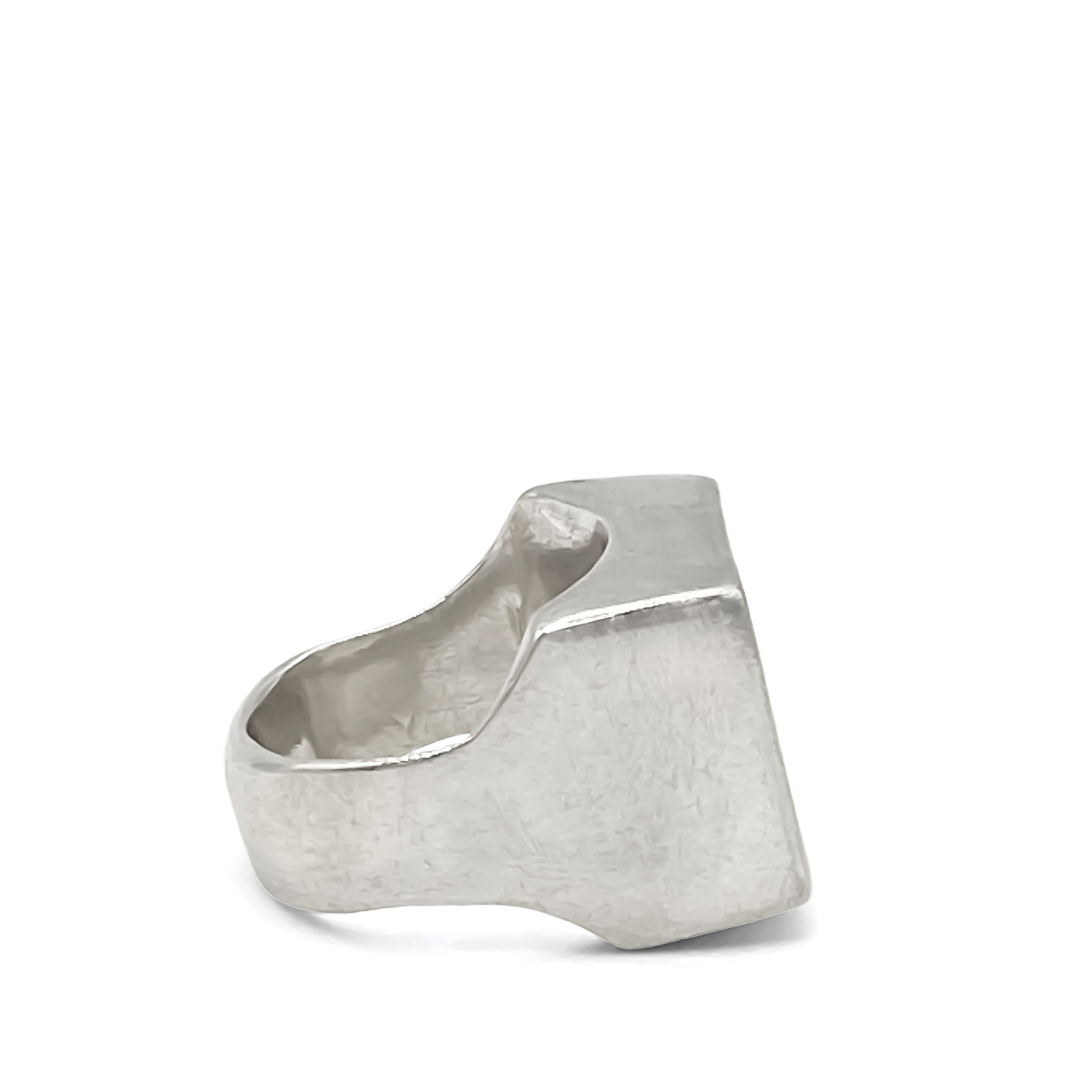 Bold Small Square Signet Ring in silver, smooth and clean design, free shipping