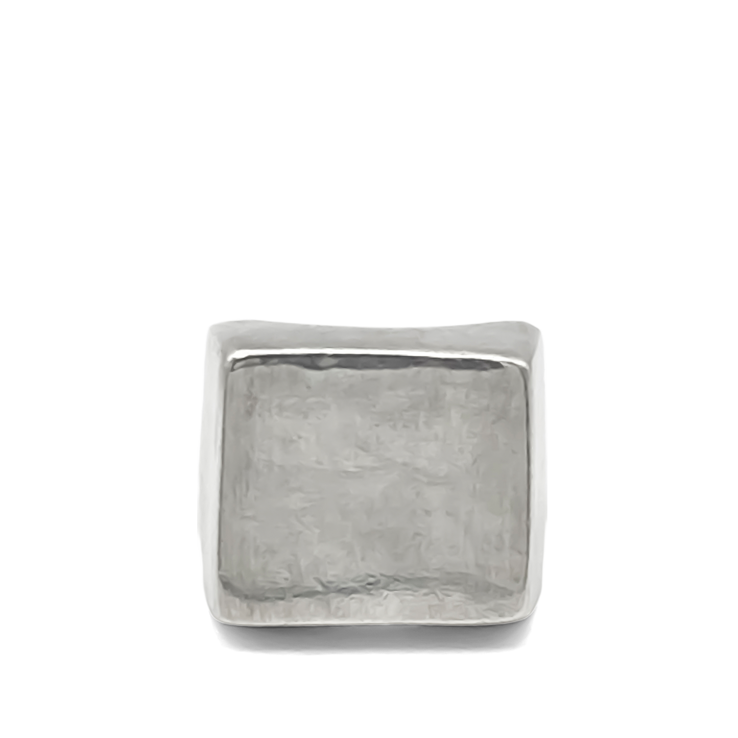 Classic Small Square Signet Ring, silver geometric shape with smooth lines, free shipping
