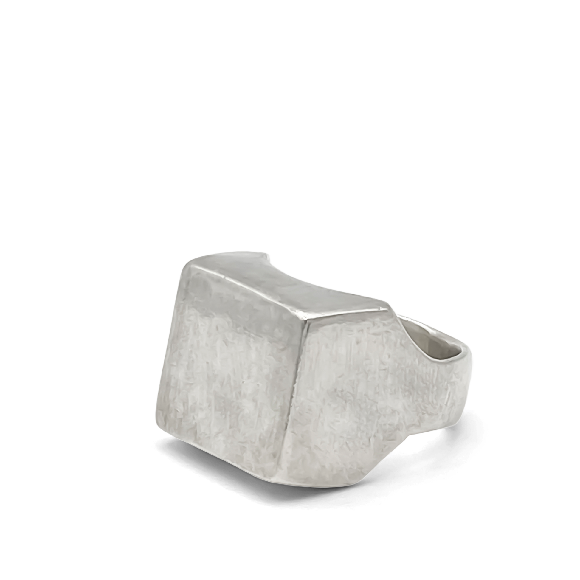 Elegant polished Small Square Signet Ring, smooth silver finish, free shipping