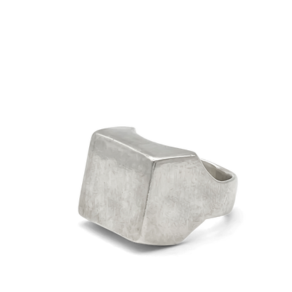 Elegant polished Small Square Signet Ring, smooth silver finish, free shipping