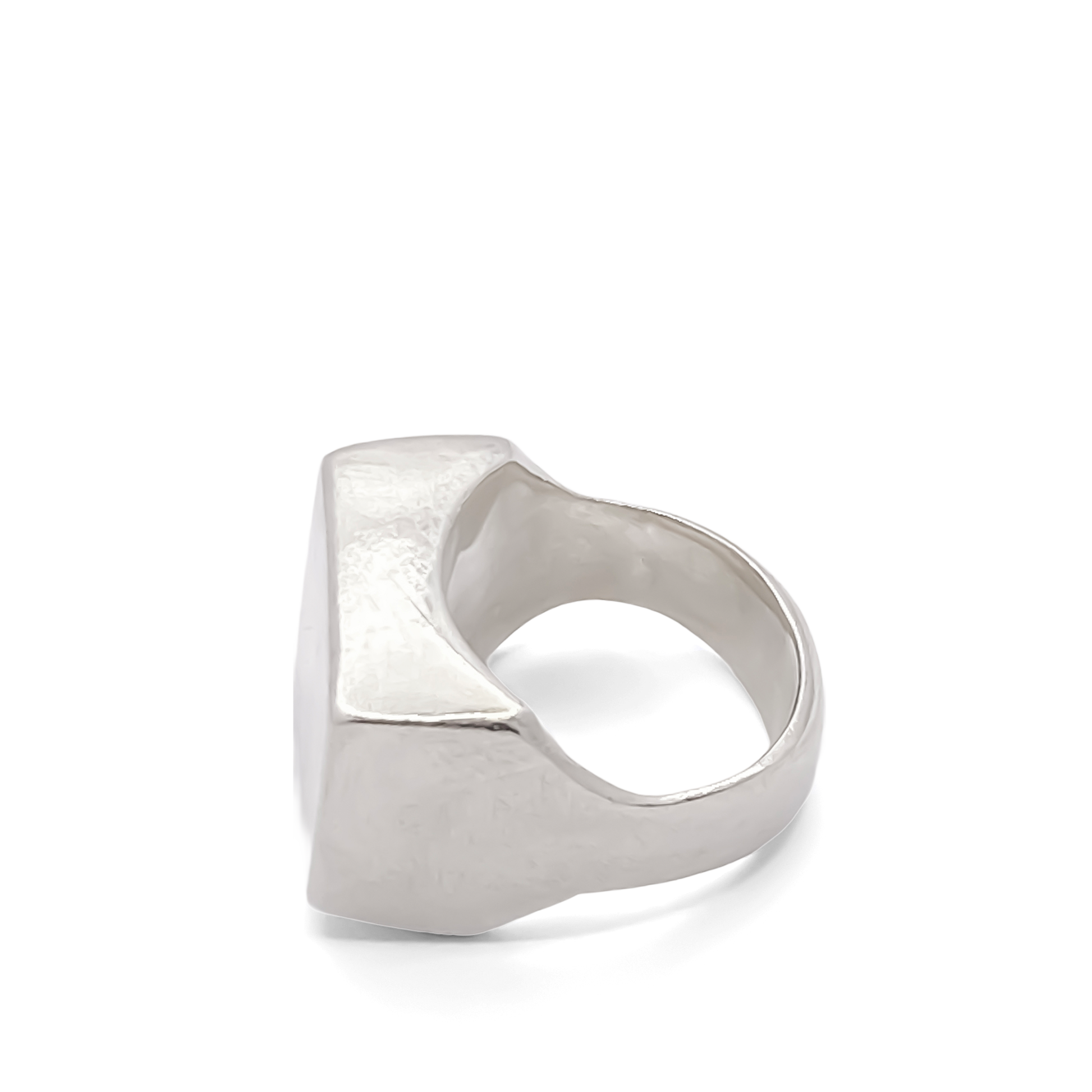 Elegant Small Square Signet Ring in silver with smooth lines, free shipping