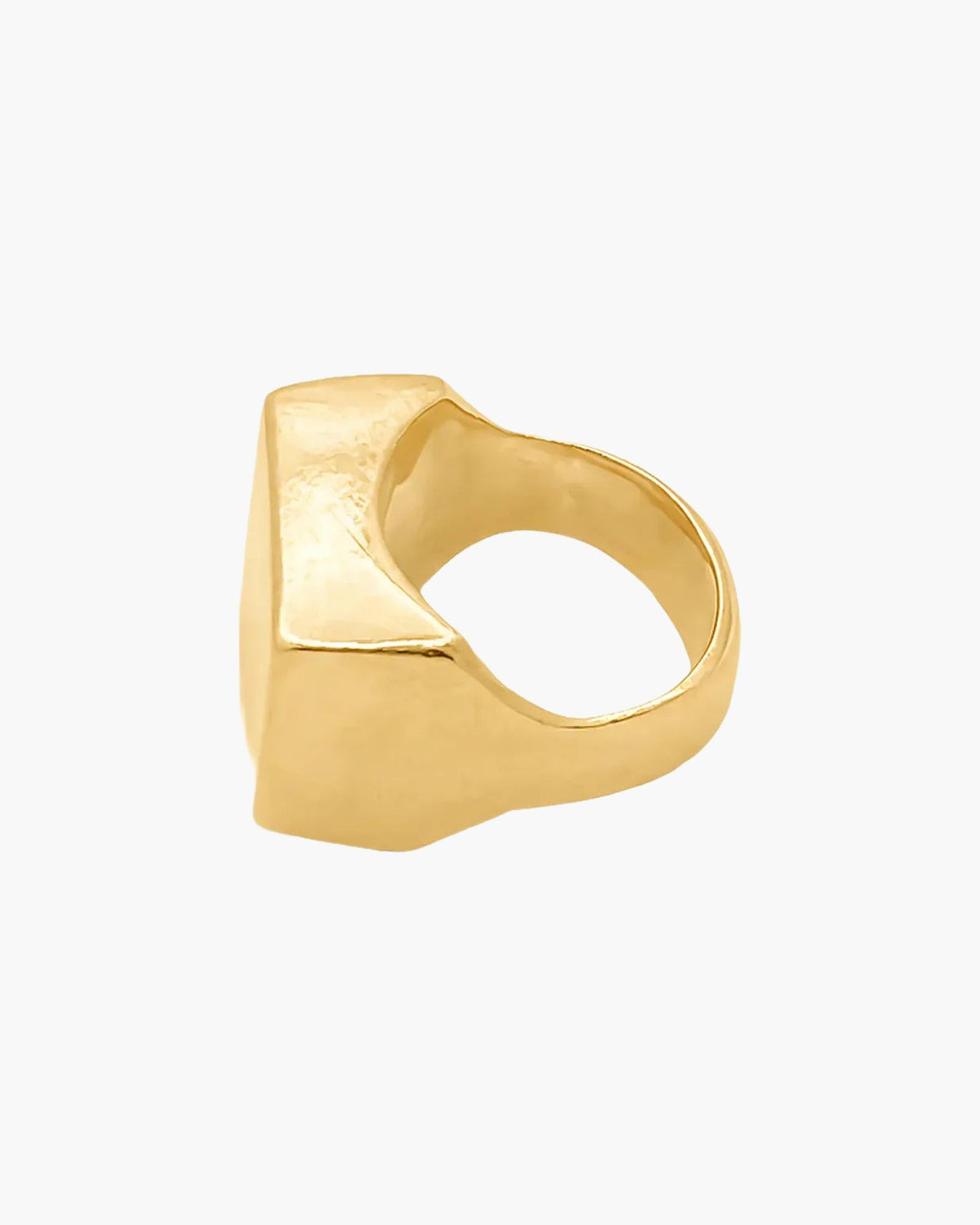 Handcrafted Small Square Signet Ring premium Sterling silver jewelry, polished face, product shot