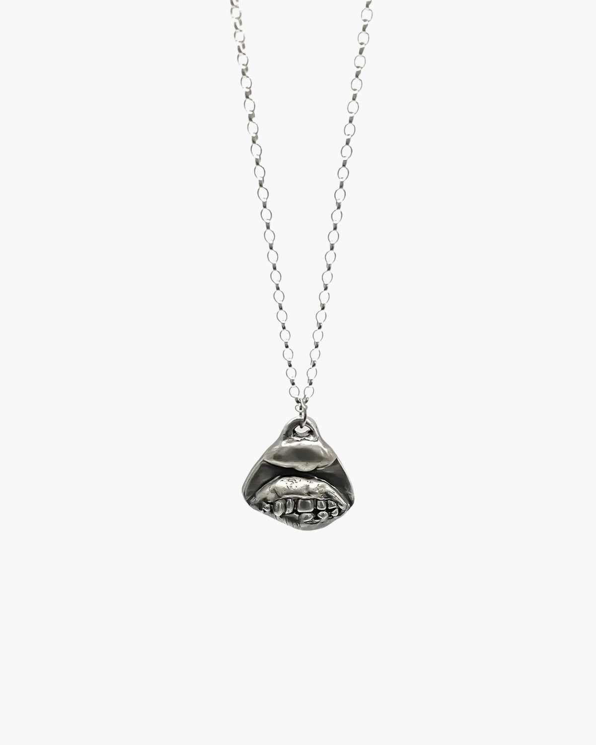 Handmade Smiler Necklace luxury jewelry, premium metal, smile symbol, front view