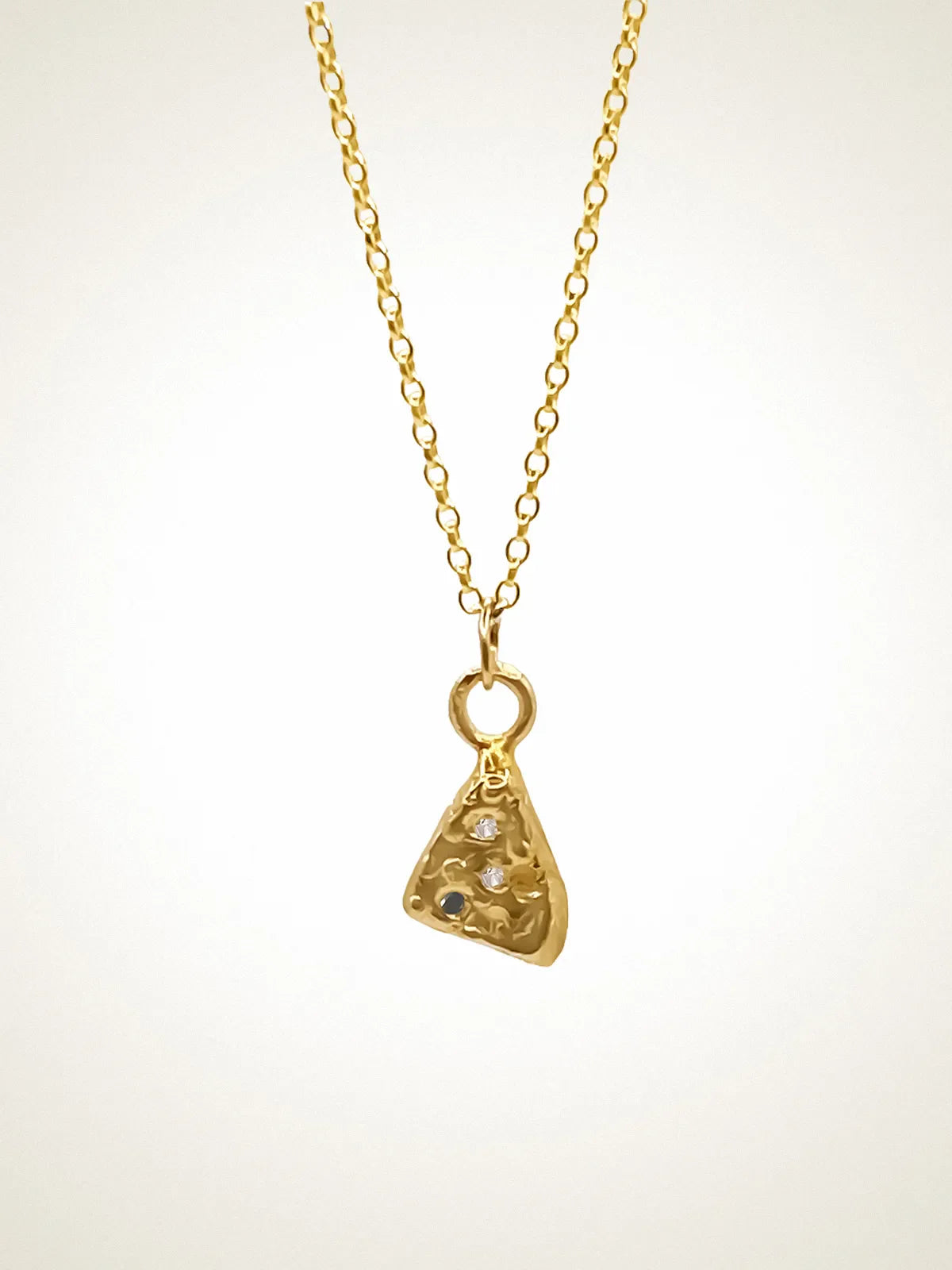 Triad Spark Gem Necklace luxury artisan necklace in premium metal, stunning finish, styled view